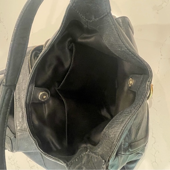 Coach Black Leather Hobo Bag with Gold Accents - Picture 4 of 10